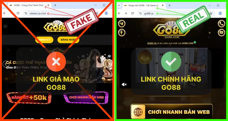 Làm Sao Để Biết Đâu Là Website Go88 Chính Hãng Mới Nhất 2025 3 Link thật Go88.com không yêu cầu nhập mật khẩu hay OTP ở các trang trung gian, còn link giả Go88.com thường tạo form giả mạo.